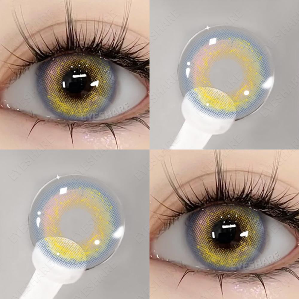 Eyeshare 2Pcs Red Contact Lenses 14.5mm Contact Lenses Big Doll Eye Color Iris For Eyes Natural Cosmetics Annual Contacts