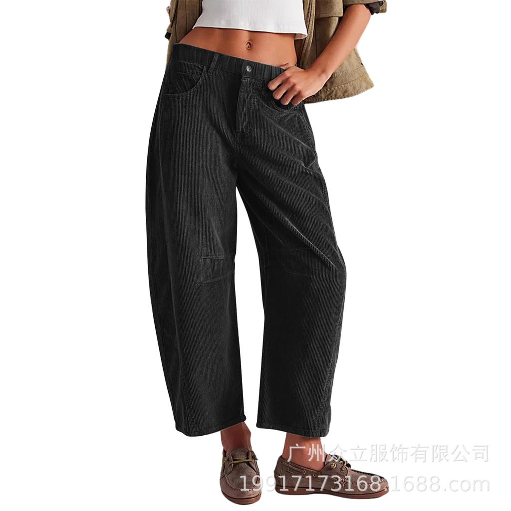 YYFS Damenmode, lässig, einfarbig, bedruckt, hohe Taille, Hosen, Hosen und Caprihosen