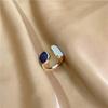Checkered Ring For Men Retro Hip Hop Dropping Glue Copper Color Open Finger Ring Punk Student Jewelry Accessories Gifts