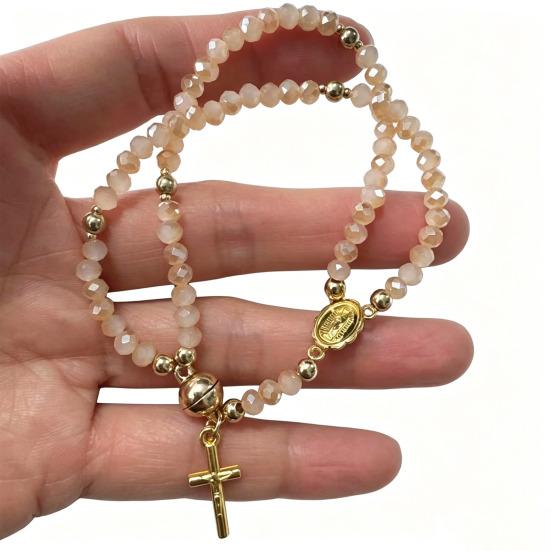 Rosary Bracelet Magnetic Closure Handmade Christian Prayer Beads Bracelet Lightweight Easy To Wear Spiritual Bracelet Jewelry Gift