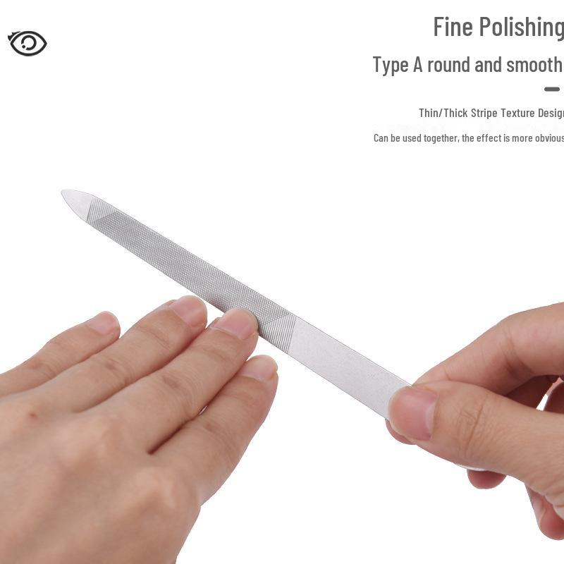 Doppelseitige Nagelfeile aus Edelstahl mit spitzer Spitze für Maniküren und zum Polieren