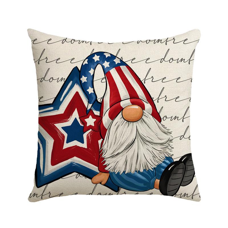 Independence Day Letter Printed Cushion Cover Memorial Memorial Pillow Linen Sofa Office Cushion Cover