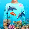 Sea Animal Fish 3D Printed T Shirt Comfortable Polyester Boys Girls Children Long Sleeve T-Shirt Kids Clothing