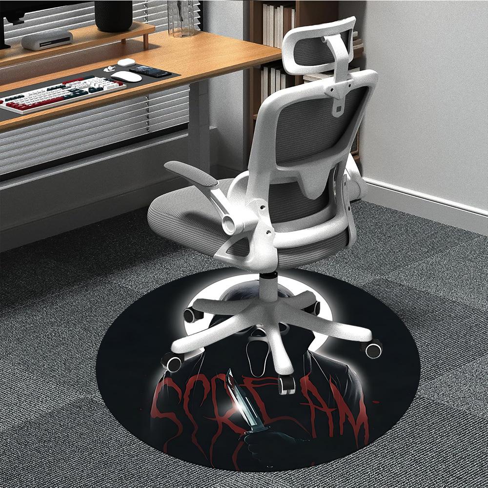 

1PC Scream Office Round Rug, Non-slip, Soft and Durable Office Rug for Interior Decoration, Perfect for Office yy250915014 80cm by 80cm