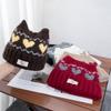 Fair Island wind jacquard cat ear knitted pullover hat for children, thickened warm atmosphere in autumn and winter, versatile and small face