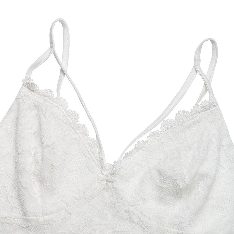 Damen Neuer Sommer Sexy Jumpsuit Weiß Hohle Spitze Schlankmachender Jumpsuit