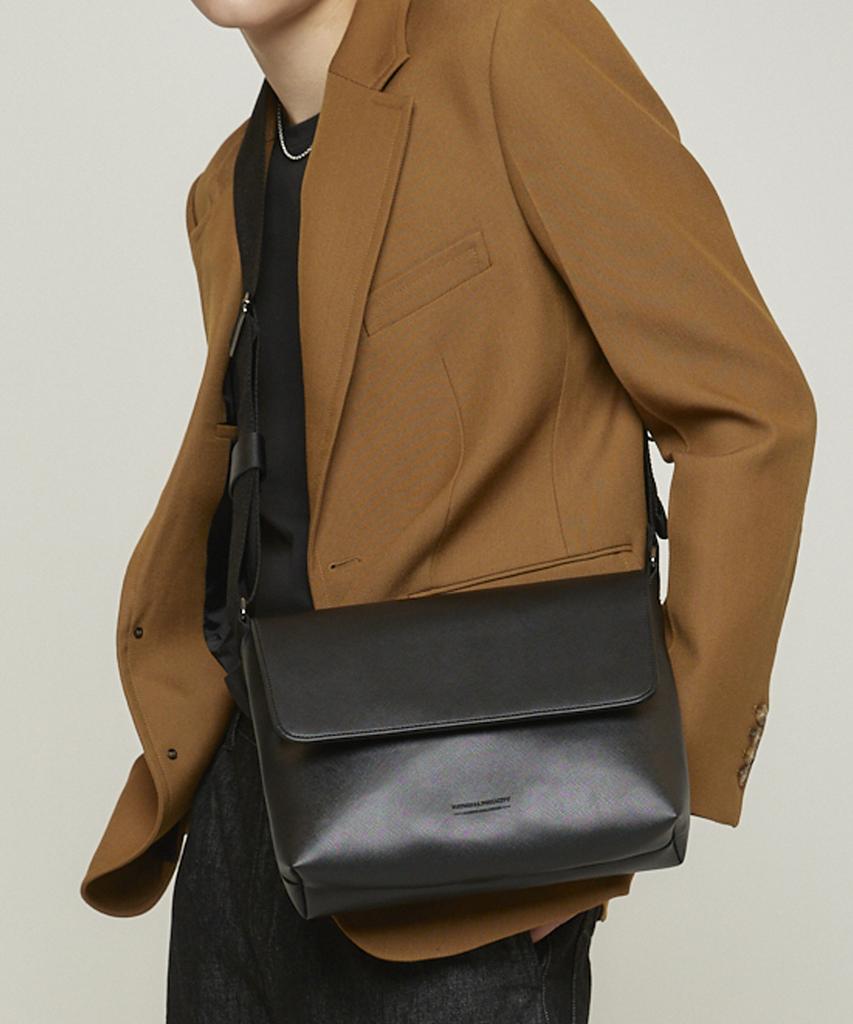 National Publicity Anza Sf Leather Messenger Crossbody Bag