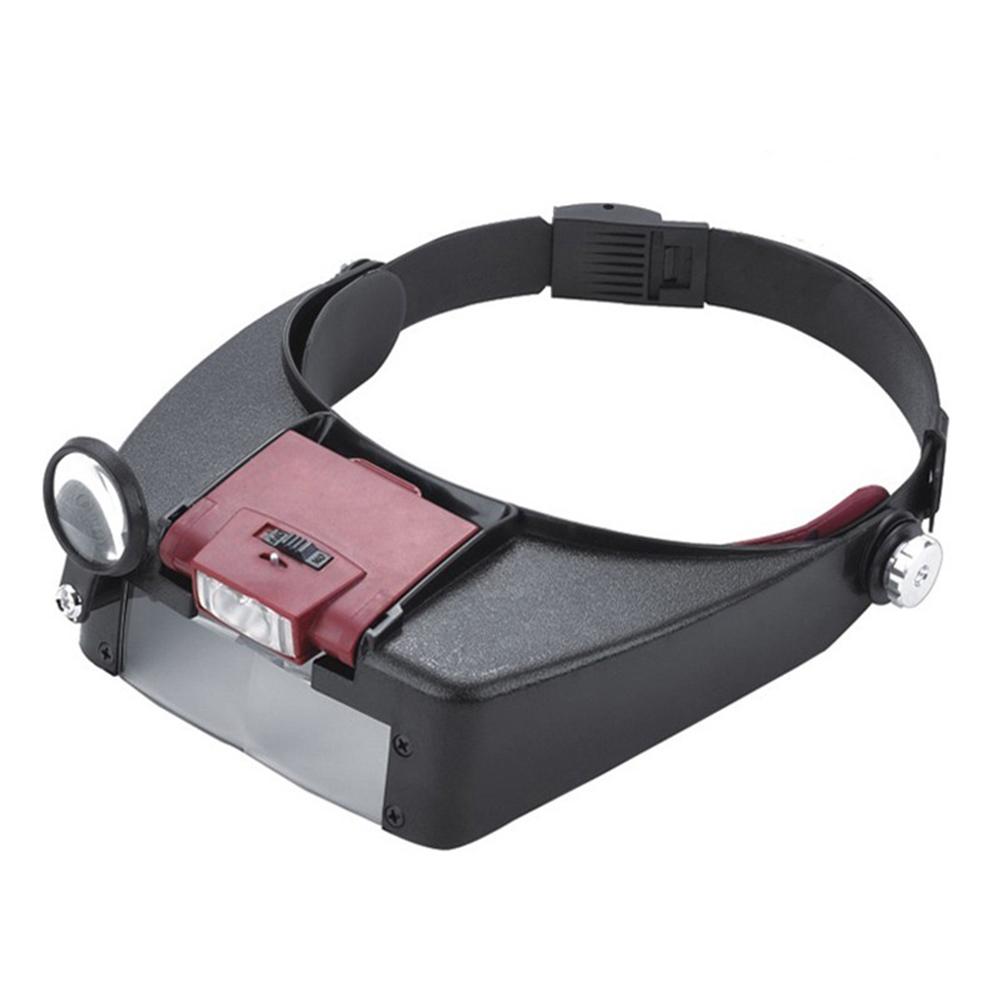 Magnifying Glass Helmet Type Head Mounted Magnifying Glass with LED Light Lighting Maintenance