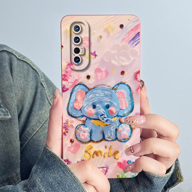 For OPPO Find X2 Neo / Reno3 Pro 5G Phone Case Cover CPH2009 Silicone Sweet Painted Cartoon Funda Lovely Printed Coque Casing