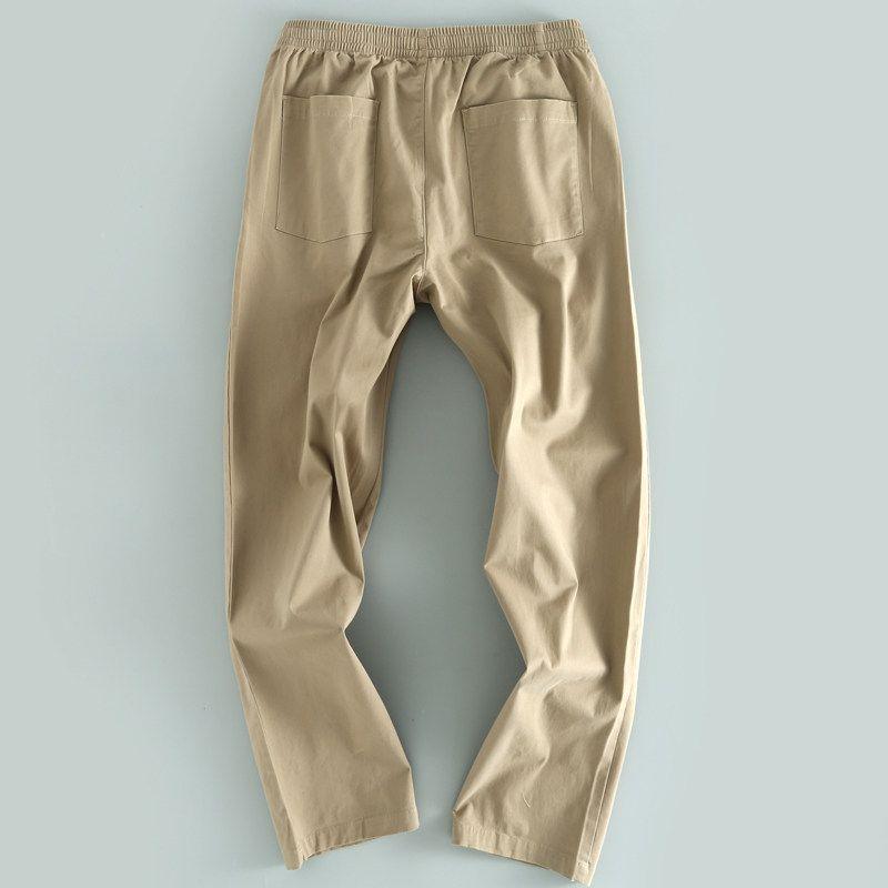 Trade Brand Discount Cut the Tag Off Men's Spring and Autumn Thin Men's Casual Trousers Linen Drape Cut the Tag Off Overplus Order Solid Color Pants