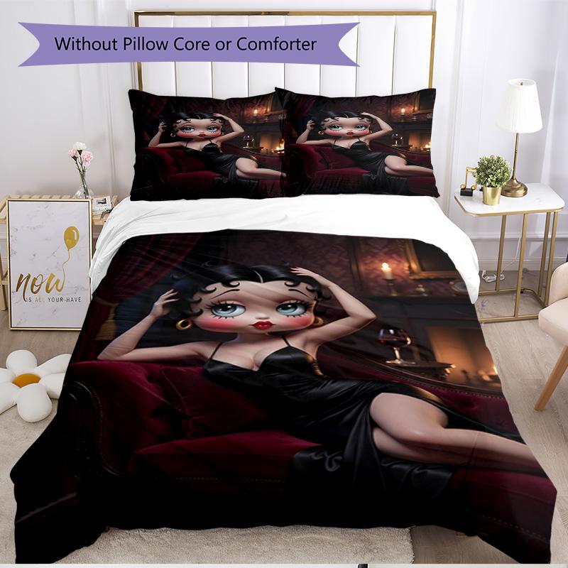 3pcs Duvet Cover Set (1*Duvet Cover + 2*Pillowcase, Without Core), doll Print Soft All‑Season Bedding Set, Home Bedroom Decor Gift