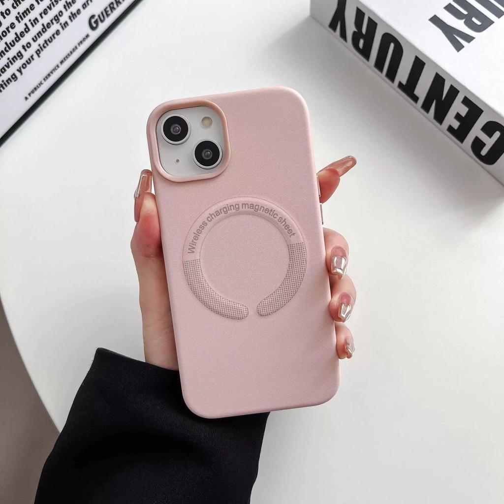 Applicable To Apple 15 Leather Mobile Phone Case MagSafe Magnetic Absorbing IPhone14 Business Model 13Pro Anti-fall Protection Case