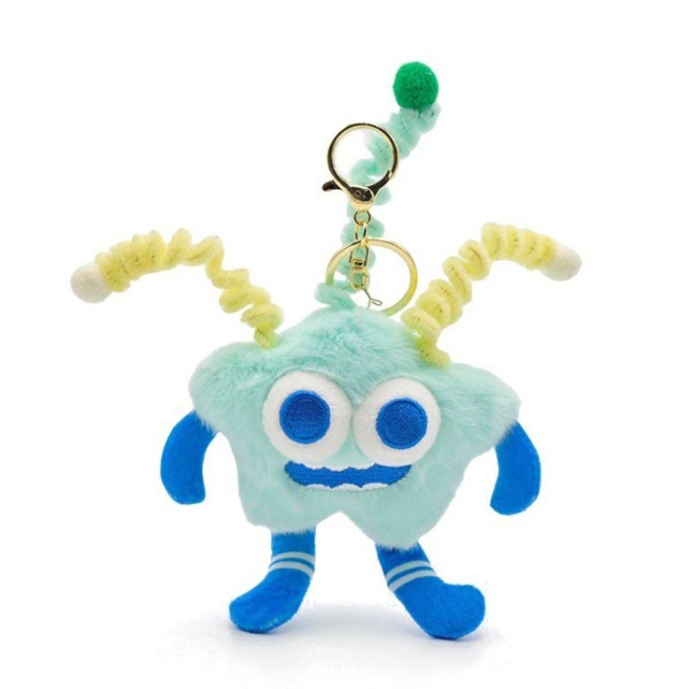 Plush Funny Chenille Sticks Keychain DIY Hair Style Big Mouth Plush Pendant  Earphone Case