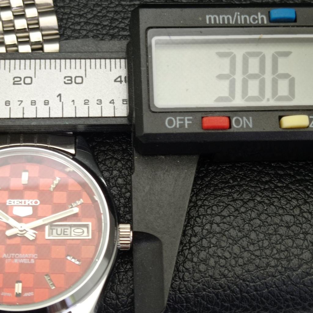 AUTOMATIC SEIKO 5 JAPAN MENS 6309A REFURBISHED RED COLOR DIAL WATCH a440264-9 Sk-a440264-1