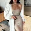 V-Neck Tie-up Waist Plush Cardigan - European & American 2026 Autumn/Winter Collection
