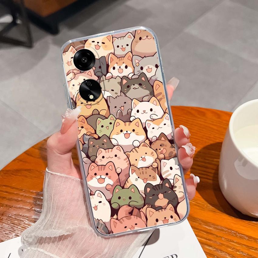For Oppo A1 A11 A12 A15 A17K Luxury Transparent Lens Protection Cases Mysterious Whale Pattern Shockproof Protective Back Cover Shell For Oppo Housing