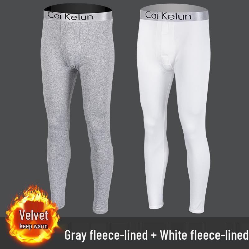 Herren Übergröße Thermofleecegefütterte Wollleggings für den Winter - Enganliegend, Verdickt und Warm