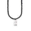 Necklace - LUXENTER - Laha - 925 Sterling Silver - Black Agate - Rhodium Finish