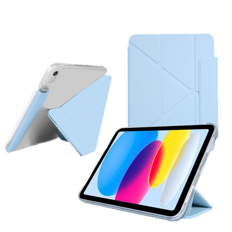 iPad Air 7 Protective Case with Pen Holder, Transparent Y-Fold, for Pro 11/12.9 & 10th Gen