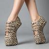 JIALUOWEI 18 CM buty na wysokim obcasie baletki Leopard Sexy Feitsh Pumps