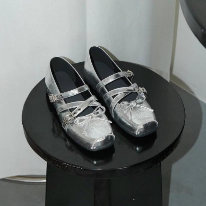 Fashion Bow Women Ballet Flats Shoes Elegant Designer Sandals Woman's Sneakers Loafers Shoes 2025 Trend Summer Dress Mary Jane Shoes