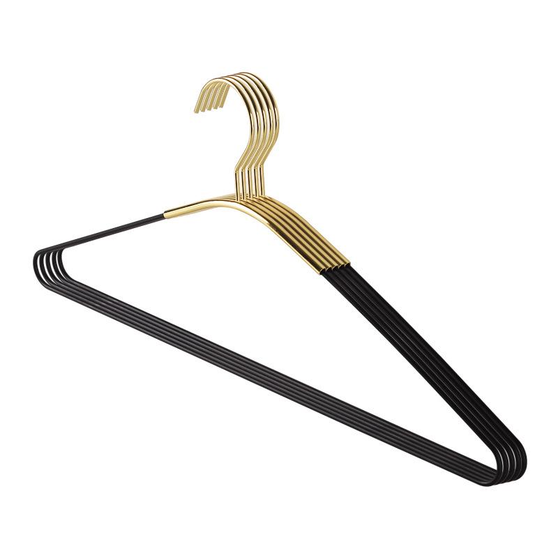 5PCS Multi-Function Drying Racks,Black Gold Metal Coat Hanger for Wardrobe Bedroom,Simple Portable Pants Trousers Storage Rack
