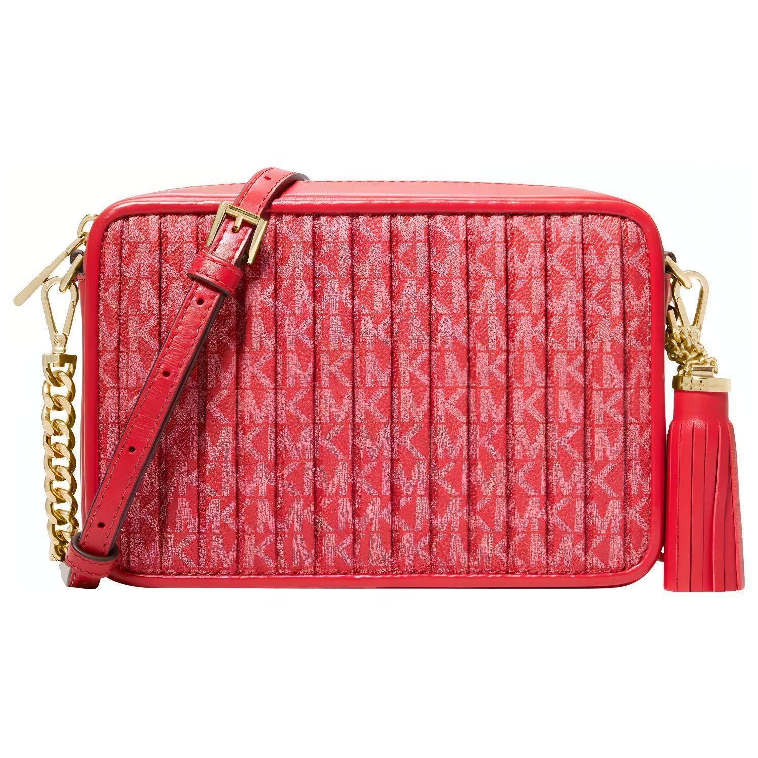 Michael Kors Mk Jet Set Charm Monogram Fashion Commuter Leather Shoulder Crossbody Bag Medium Women bags Red 32F1GT9M2V-602 Basic Set BagDust Bag 23490₽