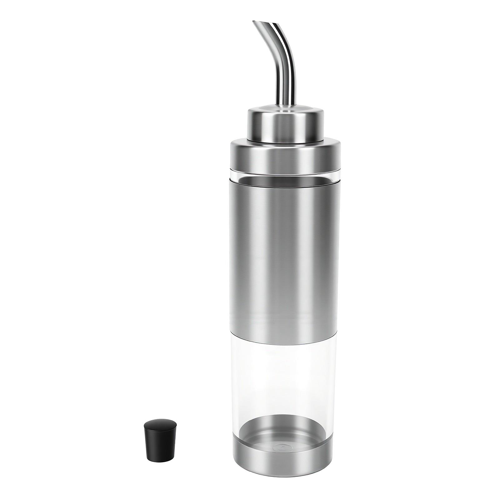 Distributeur d'huile en acier inoxydable 304 220 ml Bouteille d'huile Cuisine Huile Vinaigre Sirop Carafe avec Design Anti-goutte Lave-vaisselle