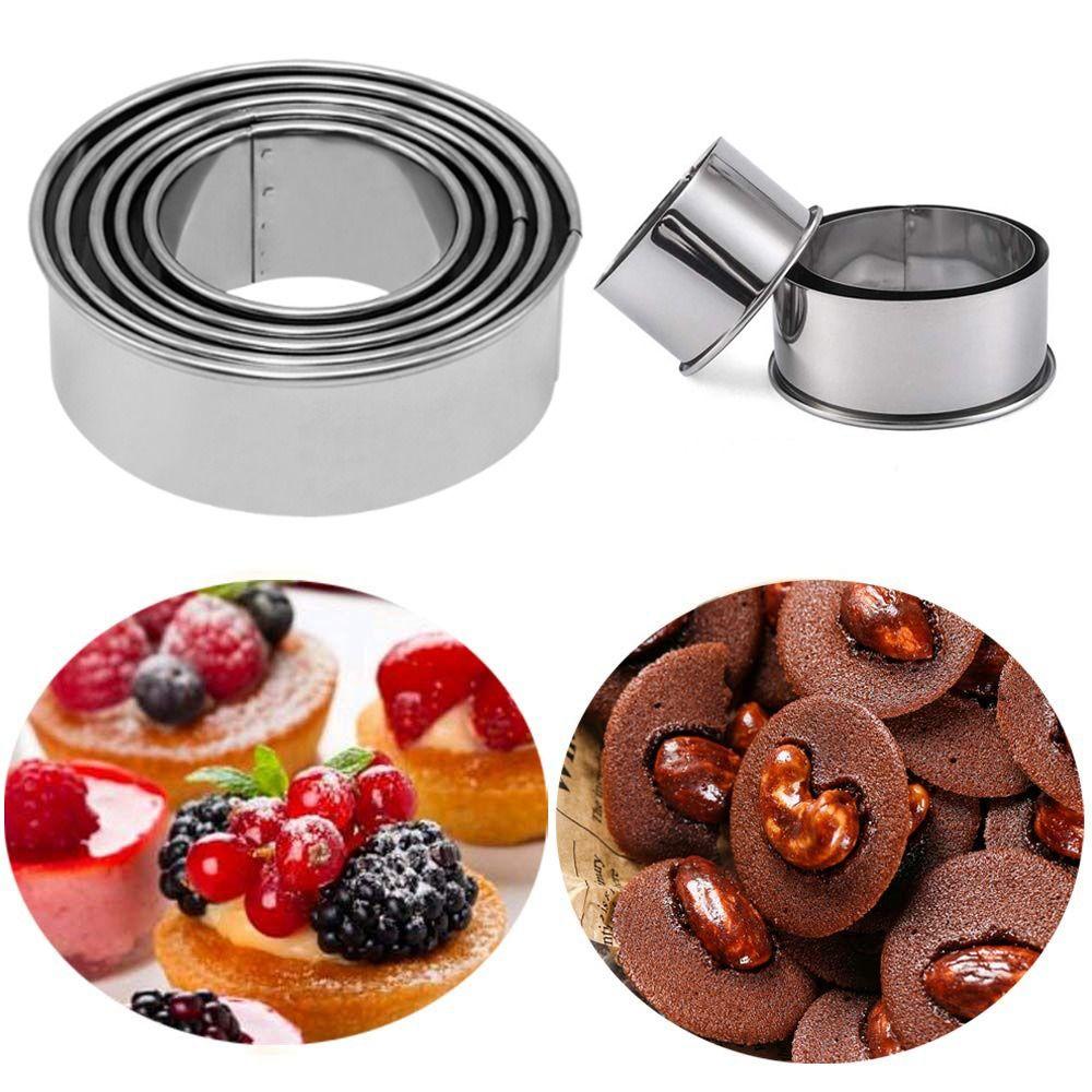 5Pcs Graduated Sizes Biscuit Mold Set Round Pastry Baking Circle Ring Dumpling Skin Cutters  Baking