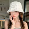 Summer Fisherman Hat New Pleated Cotton and Linen Women's Sweet Sunshade Bucket Hat Showing Face Small Face Covering Sun Hat