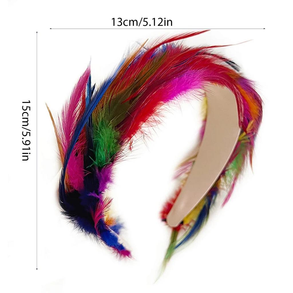 Tea Party Feather Fascinator Headband for Party Wedding Colorful Feather Fascinator Hair Hoop Cosplay Party Headdress