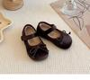 Autumn/Winter Girls' Bow Cotton Baby Flats, Versatile Velvet Low-Cut Princess Shoes