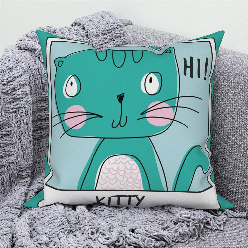 White Throw Pillow Cover Home Decor Sofa Decorative   Cartoon Animal Cushion