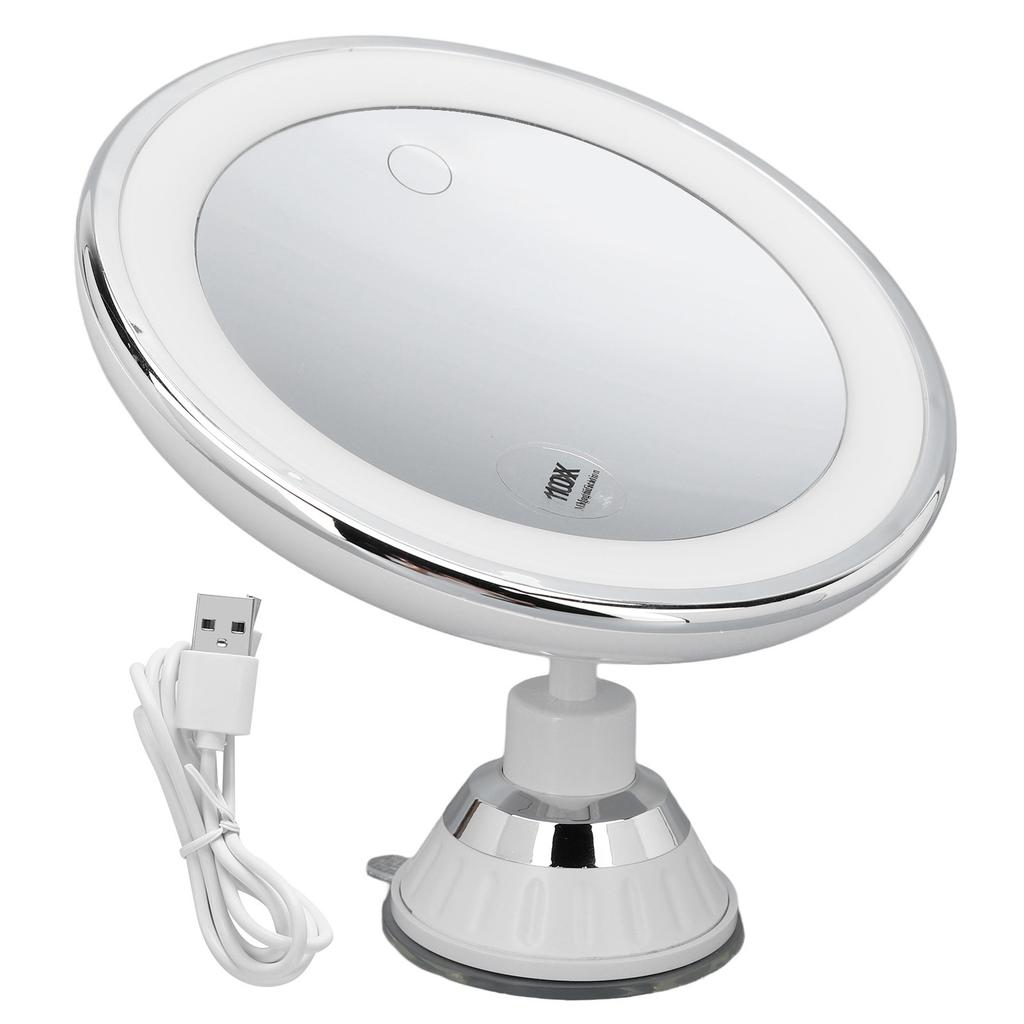 10X Magnifying Cosmetic Mirror Wide Applicability Battery Powered Suction Cup Makeup Mirror 10x with Suction Cups for Makeup
