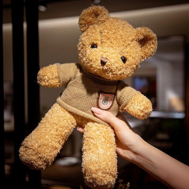 Kawaii Miś Pluszowy Miś Miękki Wypchany Słodki Miś z Ubraniami Torby Pluszowa Poduszka dla Dziewczynek Prezent Urodzinowy Lalki