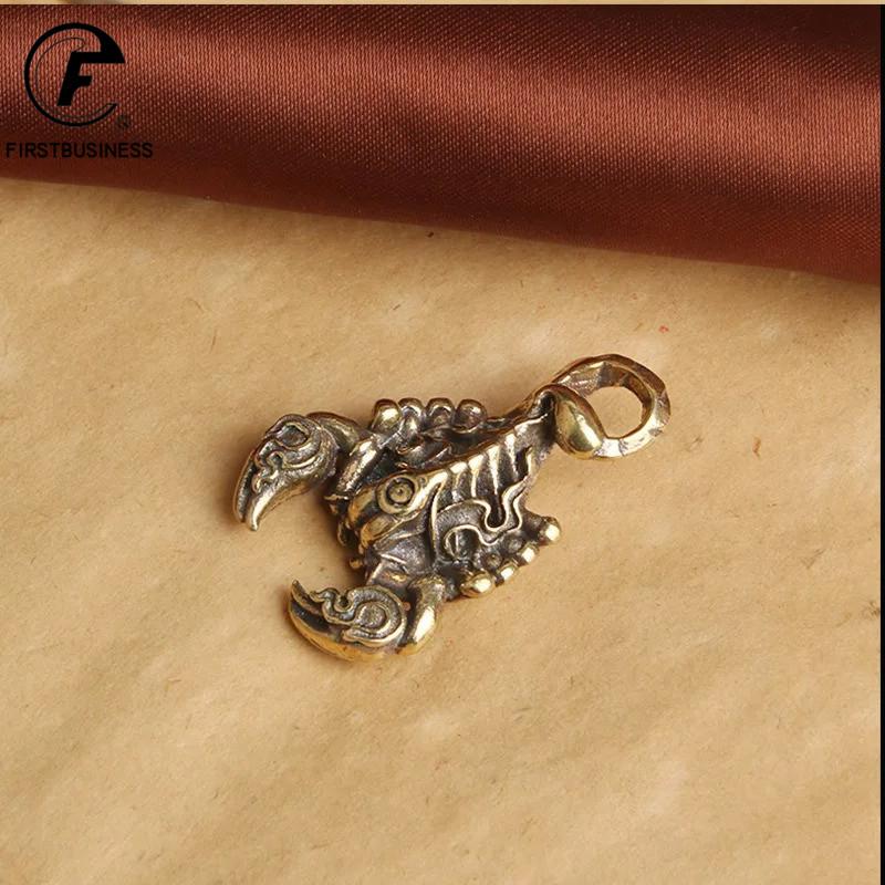 Antique Solid Brass Scorpion Figurine Desktop Decor Ornaments Toy Scorpius Pendant DIY Accessories Gift