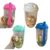Wiederverwendbarer Salatbecher 1000ml Tragbarer Frischer Salatbehälter mit Gabel und Dressinghalter BPA-freier PP Salataufbewahrungsbecher für Mittagessen Picknick Camping