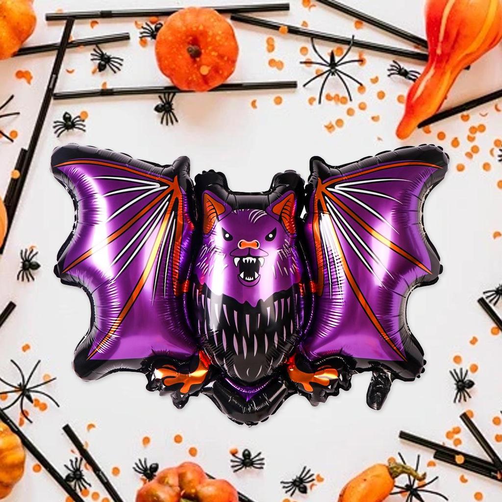 Halloween Aluminum Foil Balloons: Bat, Pumpkin, Ghost, Wings, Cat, Spider Decorations