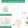 Decorative Self Watering Hanging Plant Pot White ABS Flower Basket with Eggshel Design for Balcony and Indoor Outdoor Garden