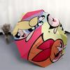 1pc Powerpuff Girls Automatic Opening/Closing Outdoor Umbrella with Portable Tri-Fold Design, 8-Rib Iron Frame Outdoor for Fans, Travelers, Daily