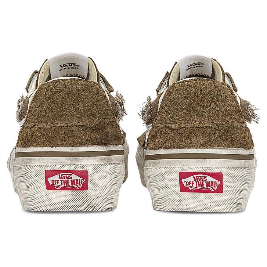 Vans Sk8 Reconstruct Round Toe Lace-Up Comfortable Durable Lightweight Low-Top Skate Shoes Unisex Sneaker Brown VN0009QSBS8