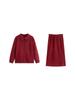 Elegant Plus Size Women's Knitwear Set: Half-High Collar Cardigan & Half Skirt (Winter 2025 Collection)