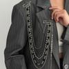 Alloy Tassel Chain Brooch Water Droplet Fringe Bead Fixed Ornament Clothing Tie Pin  Women Girls
