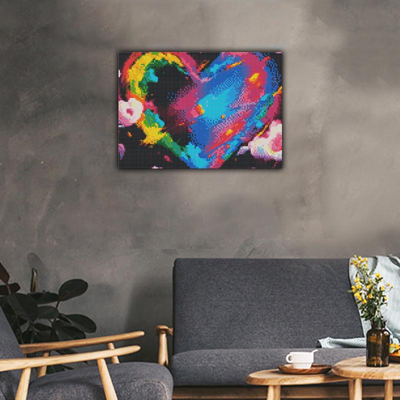 FIYO 11.8x16.73 In Diamond Painting Full Round Drill Diamond Color Love Round Diamond Painting Handmade Diy Diamond Mosaic Painting Home Decoration