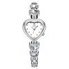 GEDI Women Quartz Wrist Watch Heart Shaped Dial Rhinestone Decor Metal Link Bracelet Waterproof Dress Watch