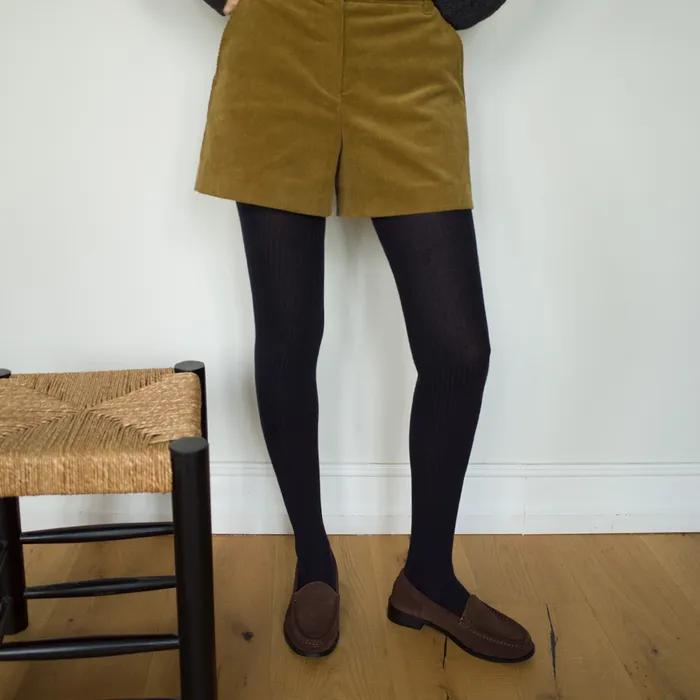 Ben Ribbed Cotton Tights (5 colors)