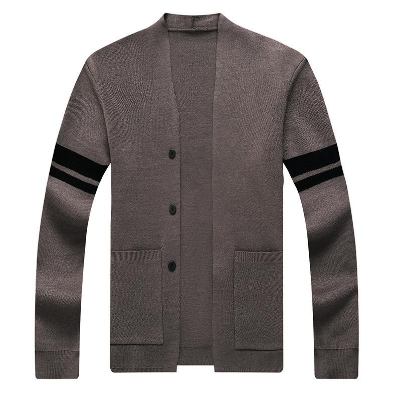 Spring and Autumn Men's Autumn Sweater New Men's Lapel Ripped Top Korean Version Loose Trend Knitted Cardigan