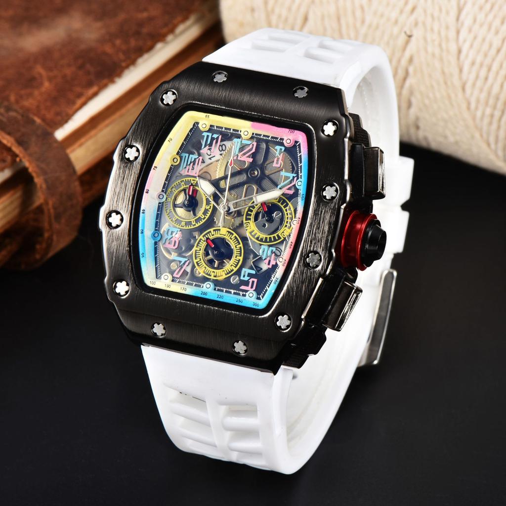 Barrel-shaped color quartz watch fashion business leisure silicone watch male student daily with calendar watch