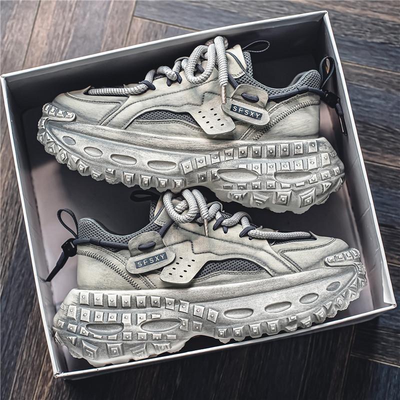 

Новые летние повседневные кроссовки для мужчин, спортивные, с толстой подошвой, дышащие, мужские мокасины, популярная модель, мужские кроссовки 44 серый