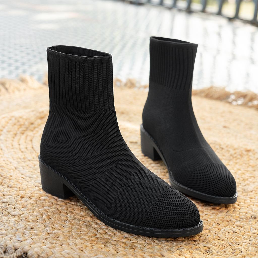 Autumn New Thick-heeled High Heels, Women's Deep Shoes, Retro Square Toe, Versatile Work Shoes, Comfortable Commuter Leather Shoes